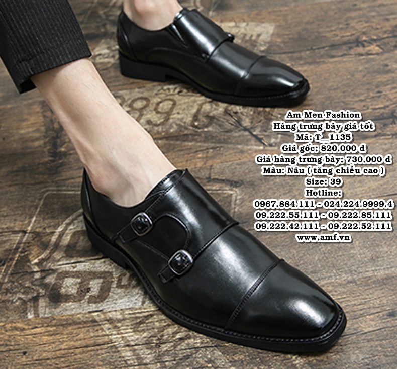 T1135 - Màu: Nâu ( tăng chiều cao ) - Size: 39