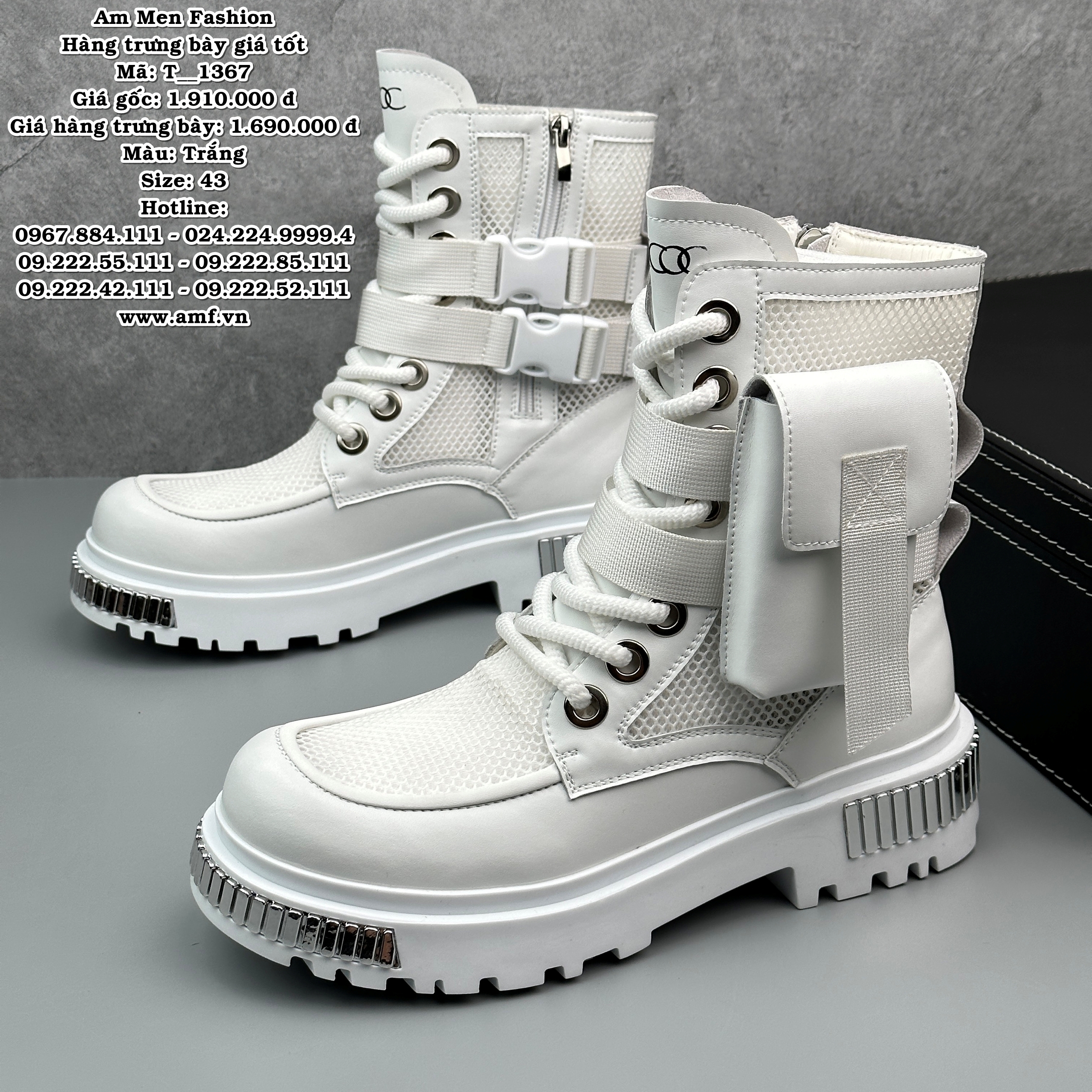 T1367 - Màu: Trắng - Size: 43