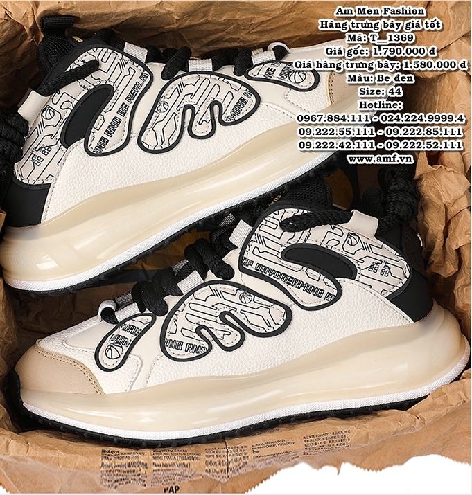 T1369 - Màu: Be đen - Size: 44